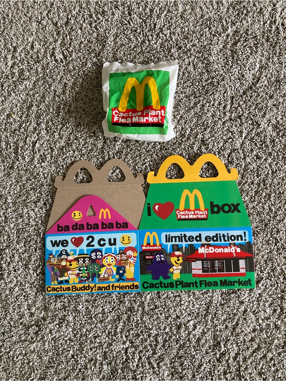 McDonalds Cactus Plant Flea Market Happy Meal Box & Surprise Collectible Toy